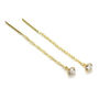 9ct Solid Gold Clear Cz Pull Through Threader Earrings, thumbnail 2 of 3