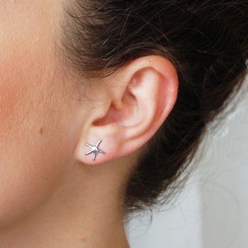Sterling Silver Starfish Stud Earrings, 2 of 4