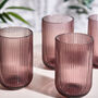Palermo Set Of Four Amethyst Ribbed Highball Tumblers, thumbnail 4 of 5
