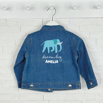 Elephant Dream Big Personalised Baby/Kids Denim Jacket, 2 of 4