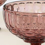 Set Of Four Pink Aurielle Glass Footed Dessert Bowls, thumbnail 2 of 3