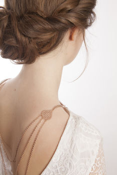 Bridal Back Drape Necklace In Rose Gold, 4 of 4