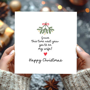 Fiancé Or Fiancée Christmas Card This Time Next Year…, 2 of 6