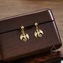 Sterling Silver Tiny Dragon Drop Stud Earrings, thumbnail 2 of 11