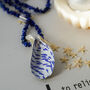 Blue Stone Chip Necklace With Decoupage Shell Charm, thumbnail 1 of 4
