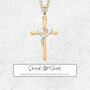 Heart Cross Necklace In 9ct Mixed Gold, thumbnail 3 of 10