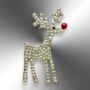 Reindeer Rhinestone Christmas Brooch Pin, thumbnail 3 of 8