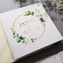 White Floral Gold Wedding Invitations, thumbnail 3 of 5