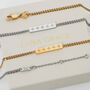 Personalised Sparkling Petite Cosmic Star Bar Bracelet In Silver, thumbnail 1 of 10