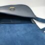 Leather Saddle Bag Loop Closure Crossbody Sam In Navy Blue, thumbnail 4 of 8