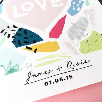 Abstract Colour Block 'Love' Print, 3 of 6