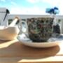 Large Cup And Saucer In William Morris Black Strawberry Thief Design, thumbnail 4 of 12