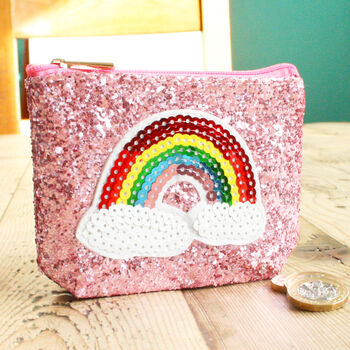 Personalised Girls Rainbow Glitter Coin Purse Gift, 3 of 9