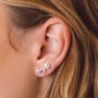 Lakshmi Blue Topaz Stud Earrings Silver Or Gold Plated, thumbnail 5 of 11