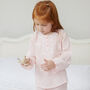 Personalised Embroidered Soft Pink Cotton Girl's Pyjamas, thumbnail 1 of 4