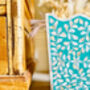 Mother Of Pearl Inlay Waste Paper Bin | Jewelled Aqua, thumbnail 2 of 5