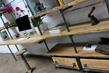 Hannah Industrial Desk And Shelves, 3 of 8