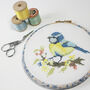 Blue Tit And Blossom Cross Stitch Wall Hanging Kit, thumbnail 9 of 12
