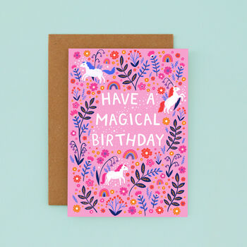 Any Age Unicorn Birthday Card, Girls Birthday Card, 8 of 9