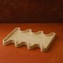 Hand Carved Travertine Wave Edge Tray, thumbnail 1 of 2