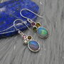Fire Opal, Tourmaline Earrings: Silver, Dangle Drop, thumbnail 4 of 6