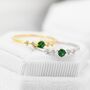 Vintage Inspired Emerald Green Dot Cz Ring, thumbnail 1 of 12