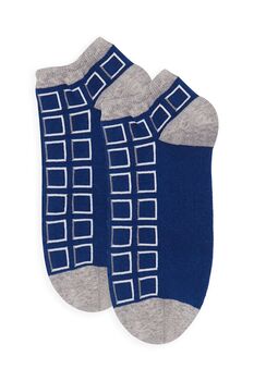 Crosslet Orange And Cube Blue Men's Trainer Socks Bundle, 7 of 7