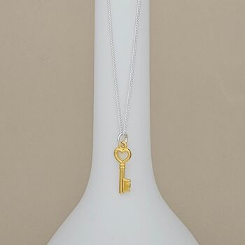 Personalised Gold Plated Key Necklace, 3 of 5