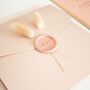 Blush Pink And Gold Bunny Tails Wedding Invitation, thumbnail 6 of 9