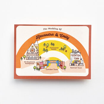 Retro Style Wedding Venue Illustration Stationery, 3 of 6