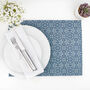 Blue Liberty Flower Canvas Fabric Placemat Set, thumbnail 3 of 11