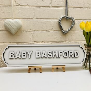 Baby Shower Personalised Children's Name Roadsign, 2 of 7