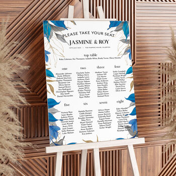 Blue And Gold Wedding Table Plan, 2 of 4