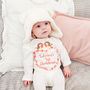 Personalised Heart Baby First Christmas Babygrow, thumbnail 3 of 9