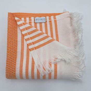 Leros Striped Peshtemal Towel Orange, 8 of 11