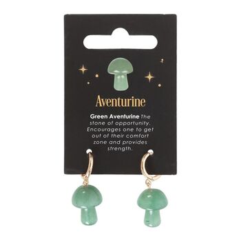 Aventurine Crystal Mushroom Earrings, 3 of 4