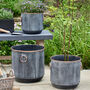 Tambara Set Of Three Black And Copper Ribbed Planters, thumbnail 1 of 4