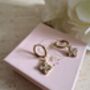 Gold Plated Dangle Clover Flower Earrings, thumbnail 1 of 5
