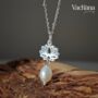 Sterling Silver 925 Lotus And Pearl Pendant Necklace, thumbnail 2 of 4