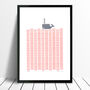 Whale Screen Print In Rose Blush Framing Available, thumbnail 1 of 4
