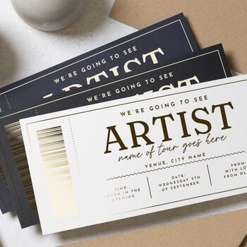 Personalised Concert Ticket Scratch Off Gift Voucher, 2 of 9