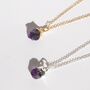 February Birthstone Amethyst Crystal Necklace, thumbnail 3 of 5