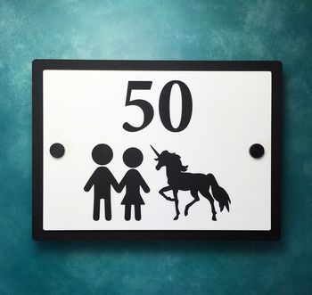 Personalised Stick Family House Number Plaque, 2 of 3