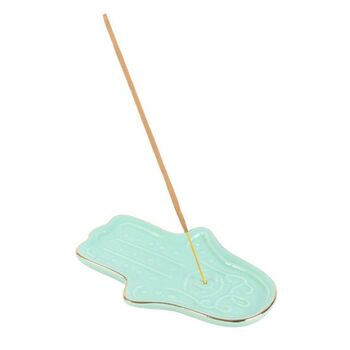 Hamsa Hand Incense Stick Holder White Or Blue, 3 of 6