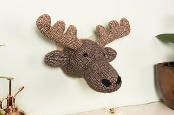 Mini Moose Head Knitting Kit, 8 of 9