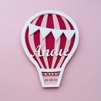 Personalised Hot Air Balloon New Baby Gift Wall Plaque, 12 of 12