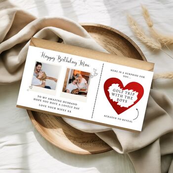 Birthday Scratch To Reveal Card, Photo Birthday Voucher, Scratch Off Surprise Card, 4 of 6