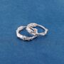 Silver Thorn Huggie Hoops, Minimalistic Everyday Hoops, thumbnail 4 of 7