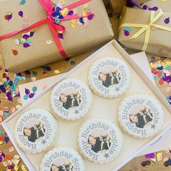 Personalised Edible Photo Birthday Biscuit Gift Box, 5 of 9