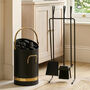 Black And Brass Effect Fireplace Set, thumbnail 1 of 7